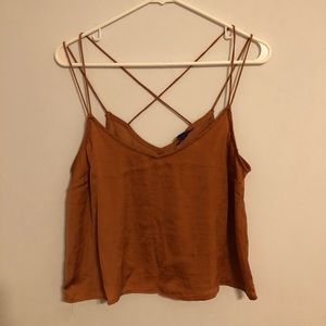♥️Silk auburn crop top🧡
